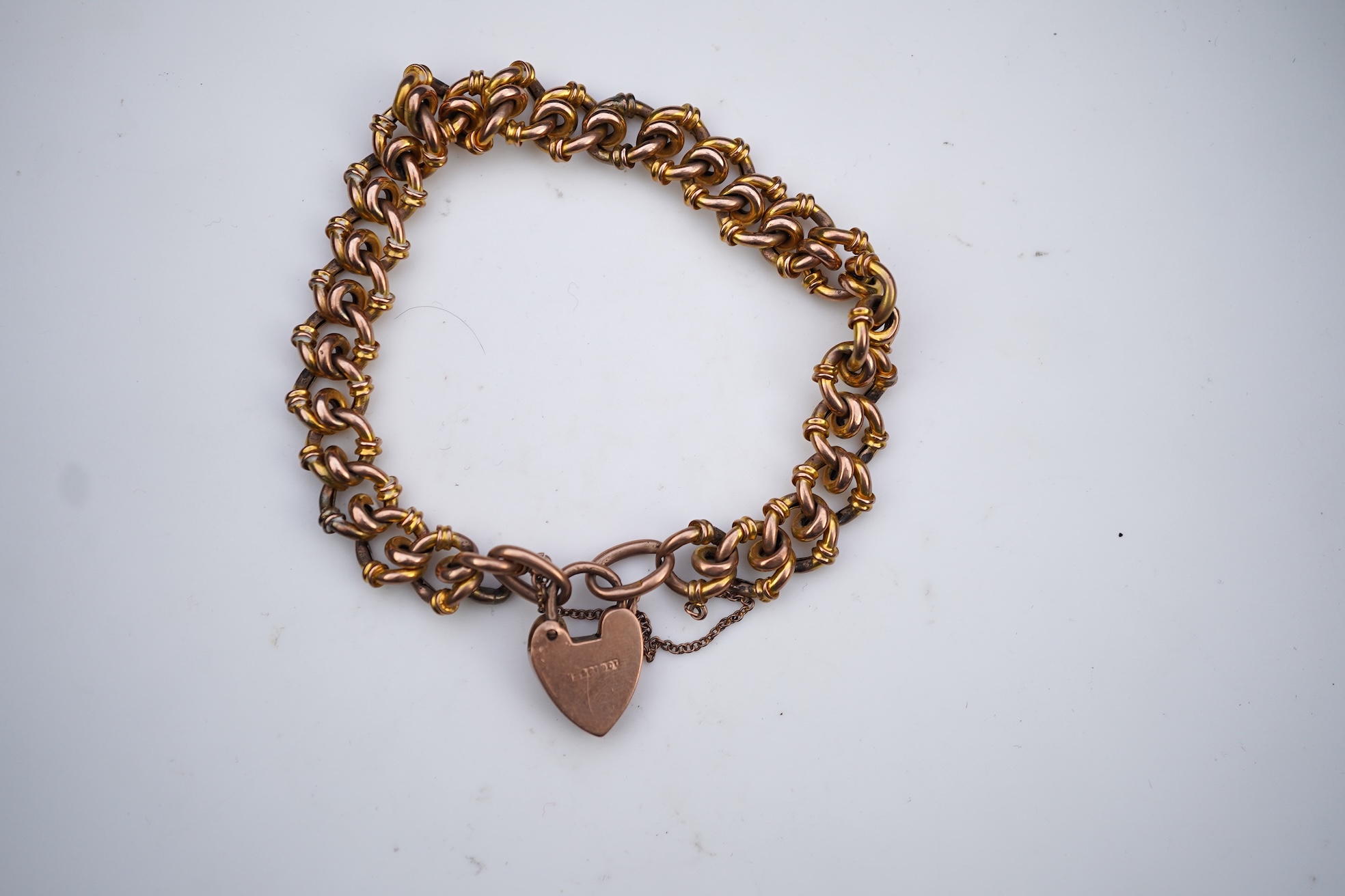 A late Victorian 9ct gold bracelet, circa 1900